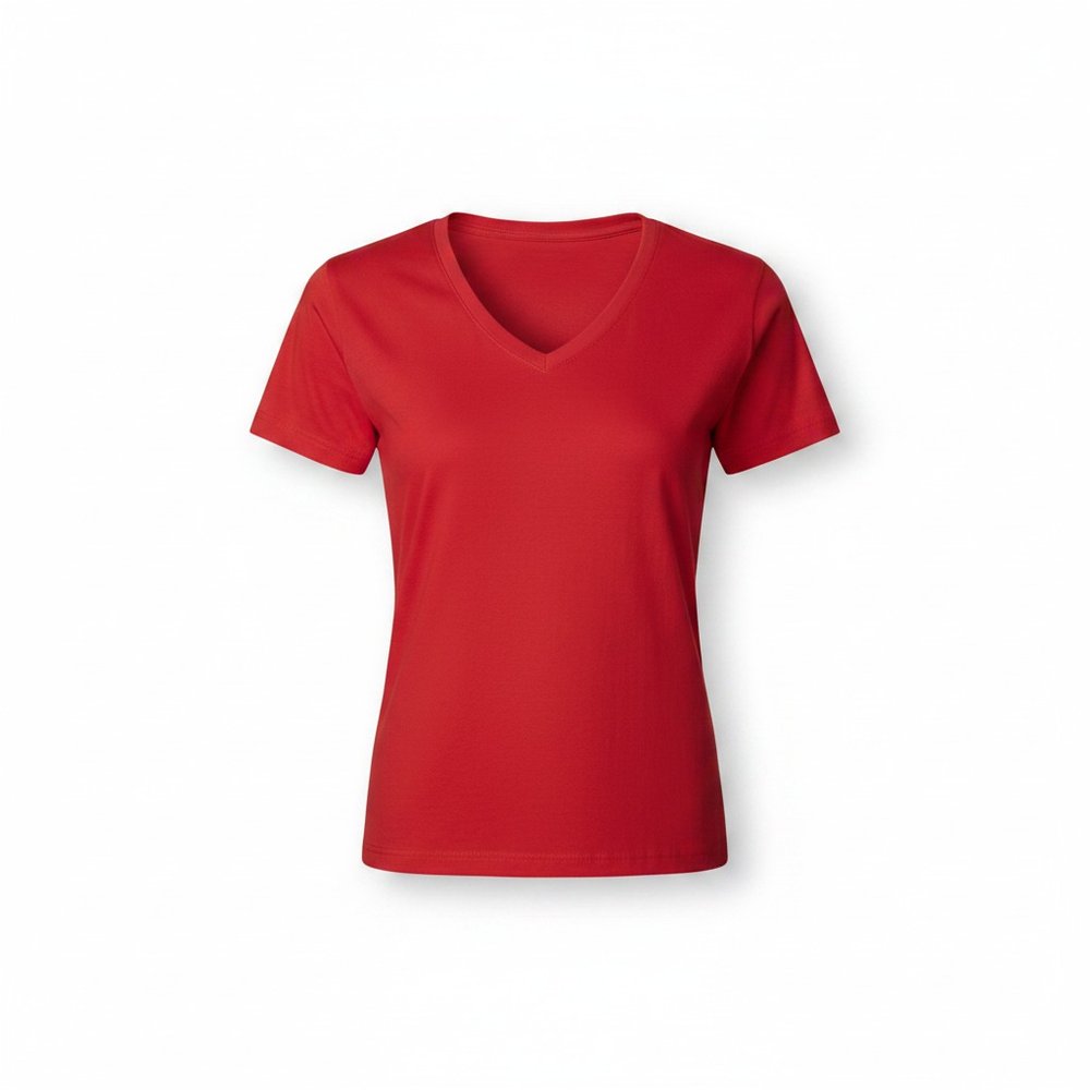 女性のVネックTシャツ