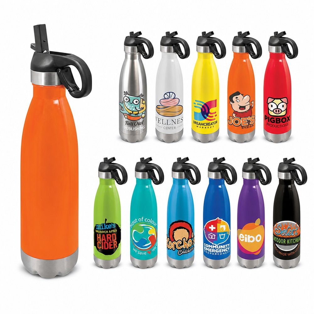 ロゴ入り 700ml ステンレススチール カラビナボトル