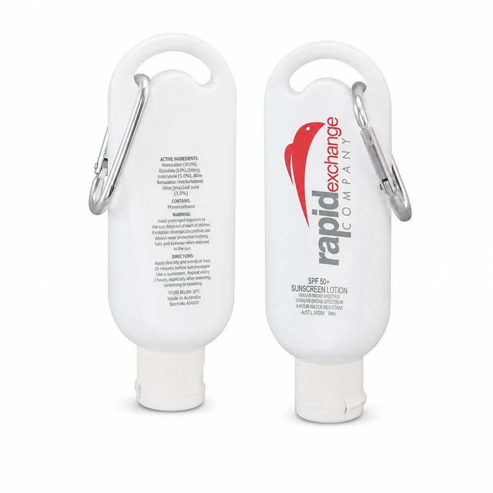 Branded SPF50+ Carabiner Sunscreen 50ml Tube