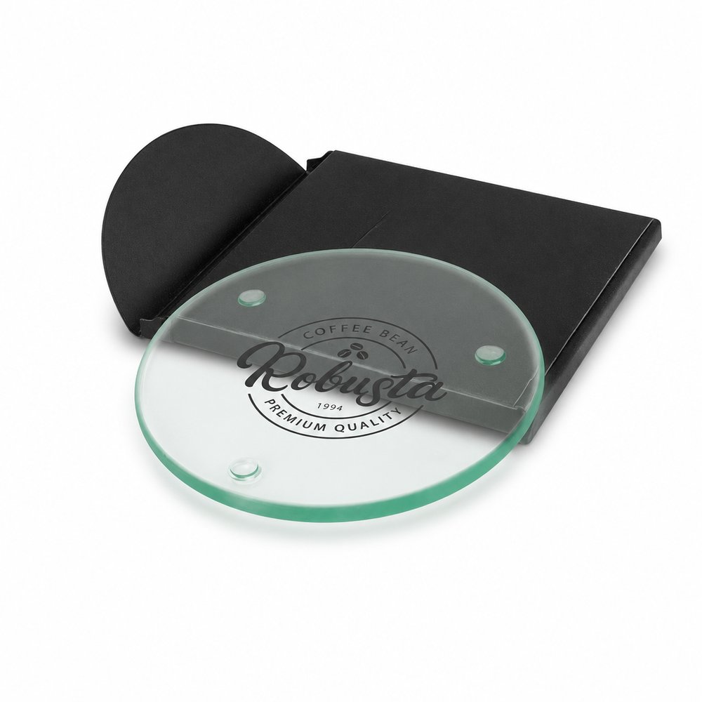 Round Clarity Glass Coastersシングルの人