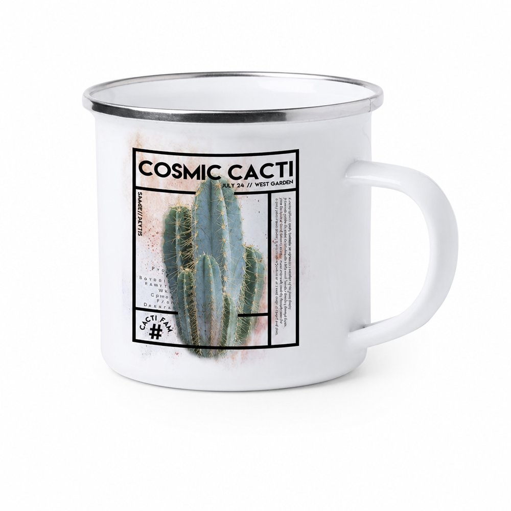 Full Colour Enamel Camp Mugs with Chrome Rim (380ml)