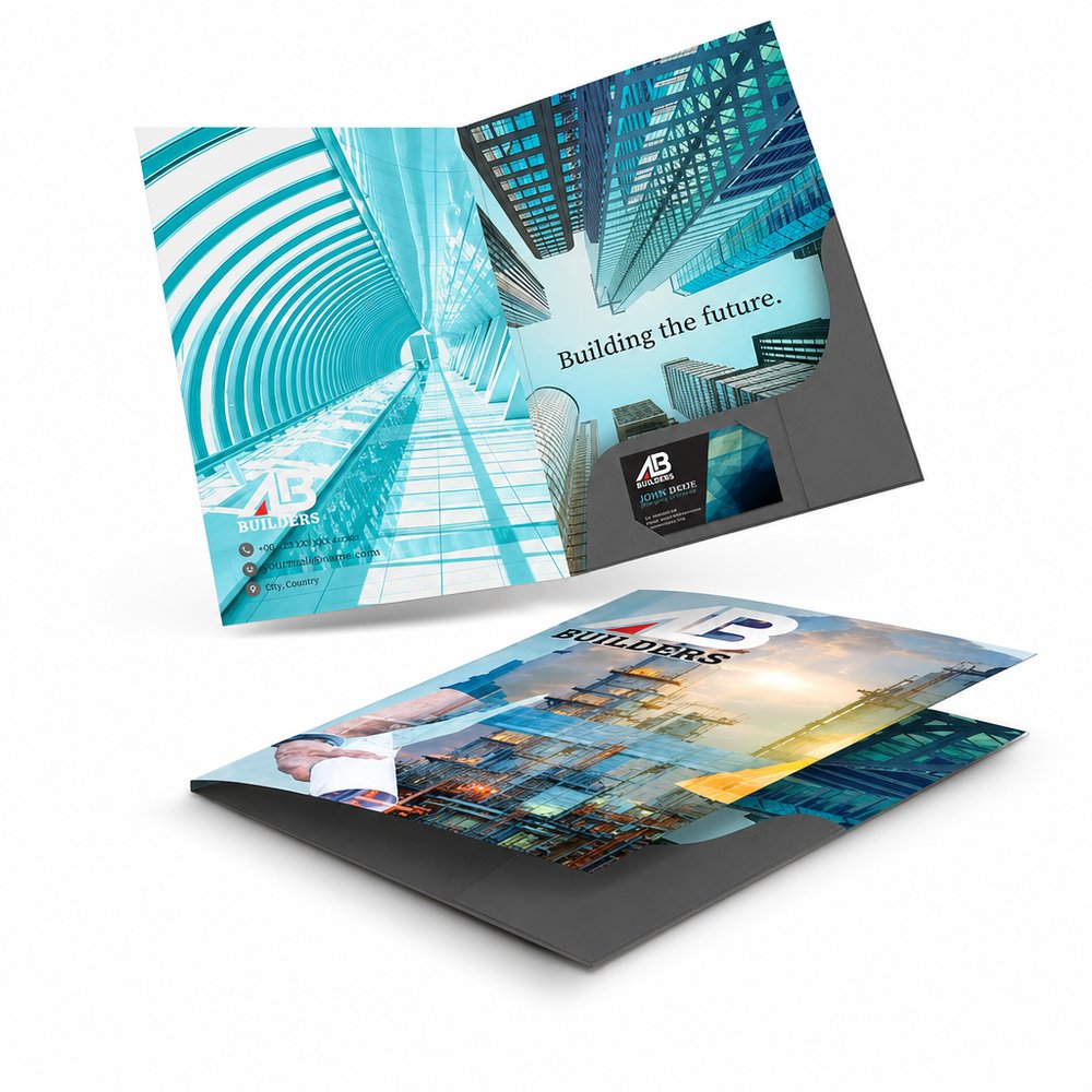 A4 Presentation Folders with Spine — Custom Printed