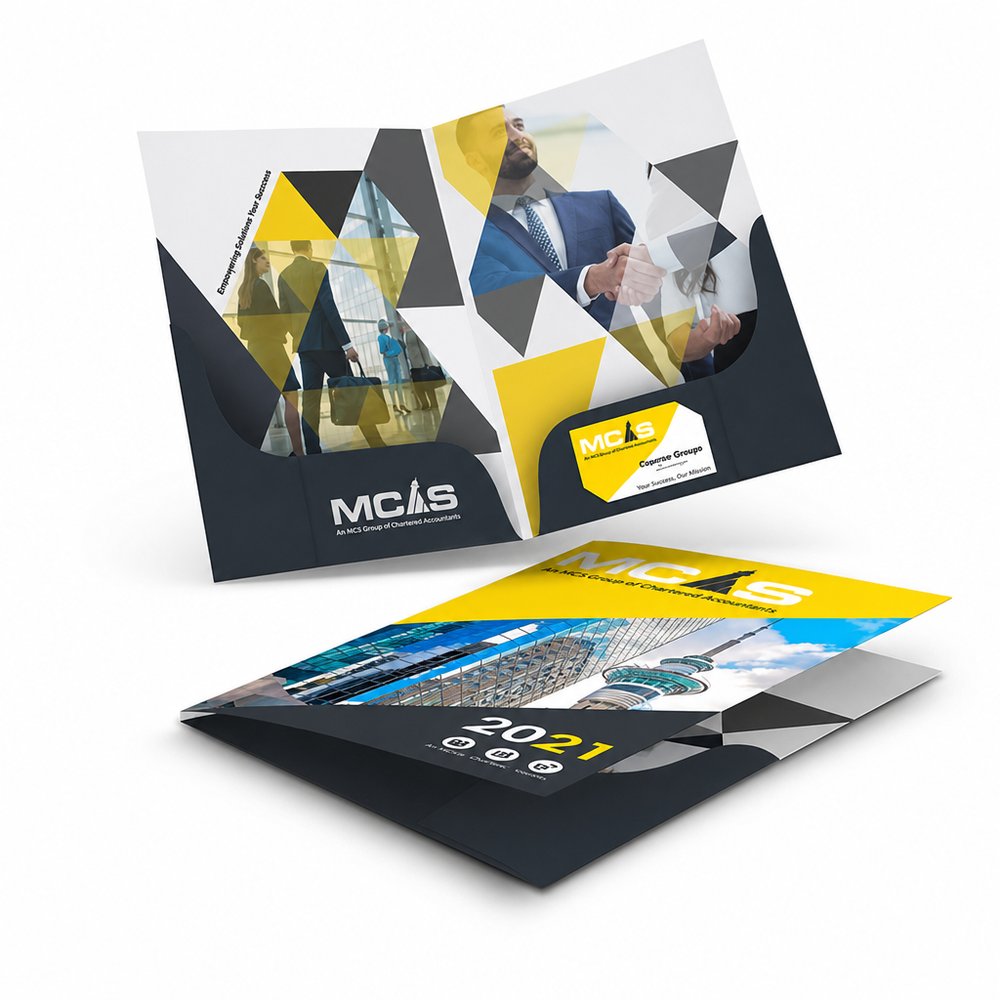 A4 Presentation Folders with Spine & Twin Pockets