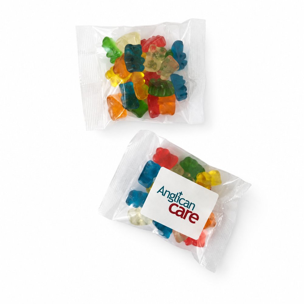 Branded Gummi Bears 50g — Custom Cello Bags