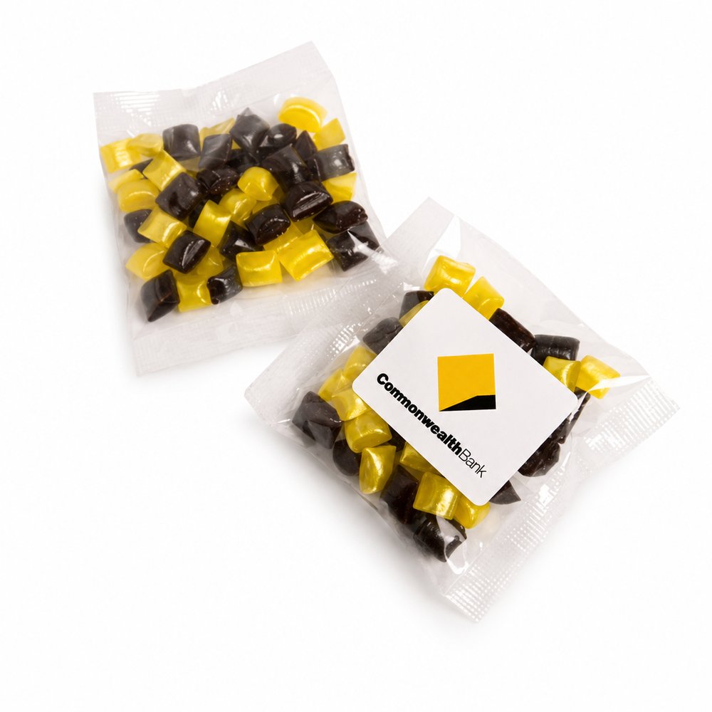 Branded Humbug Lolly Bags in Corporate Colours (50g)