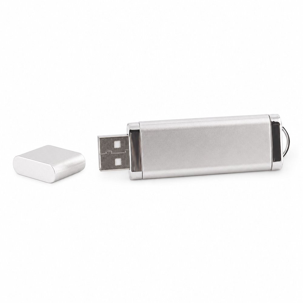 シルバークローム仕上げ 4GB ノベルティUSBメモリ
