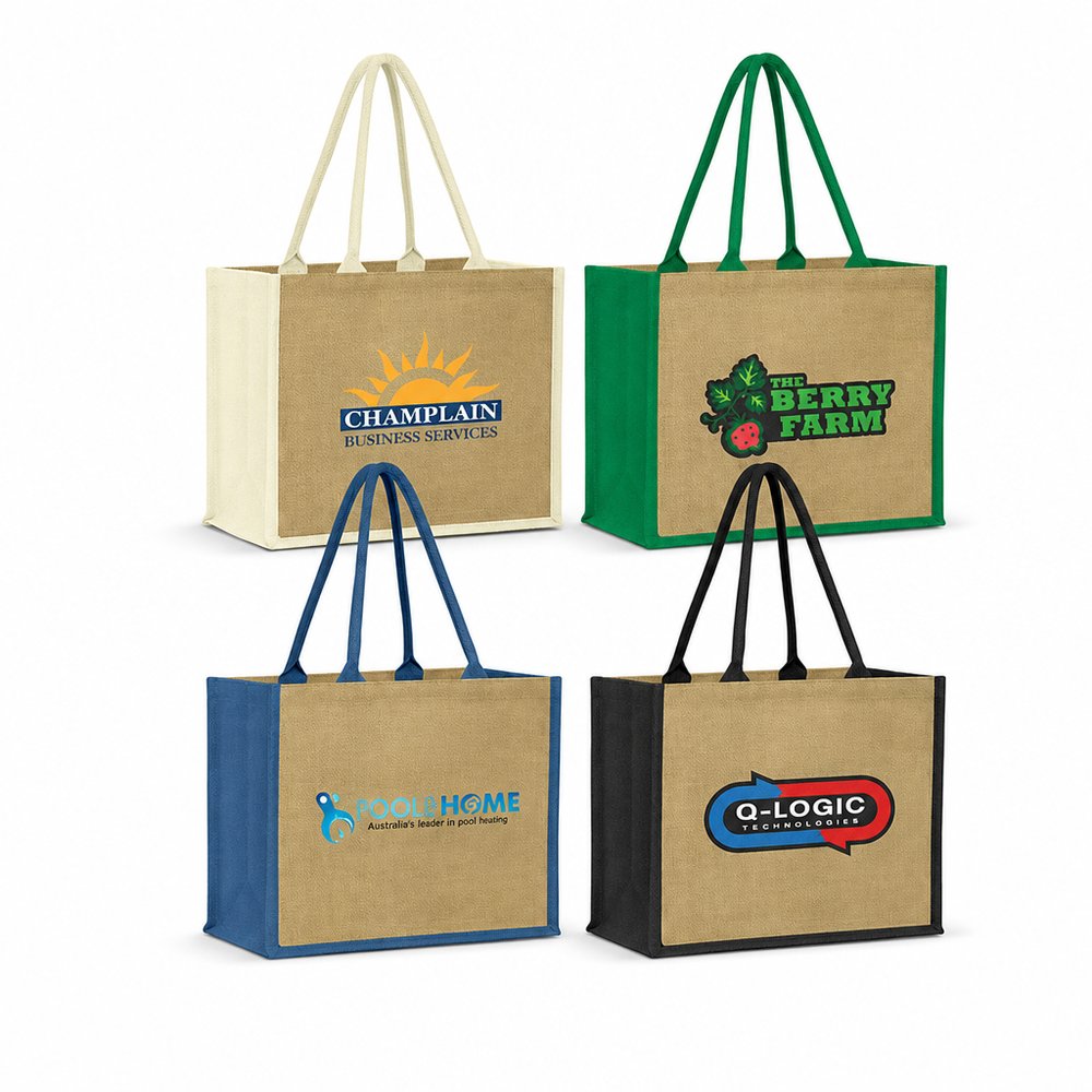 Branded Jute Tote Bag — Medium Laminated Eco