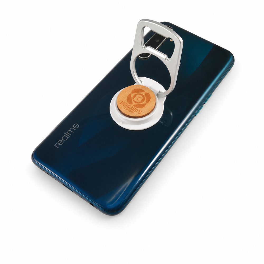 取り外し可能なボトルオープナーとスマホスタンドを1つにしたもの