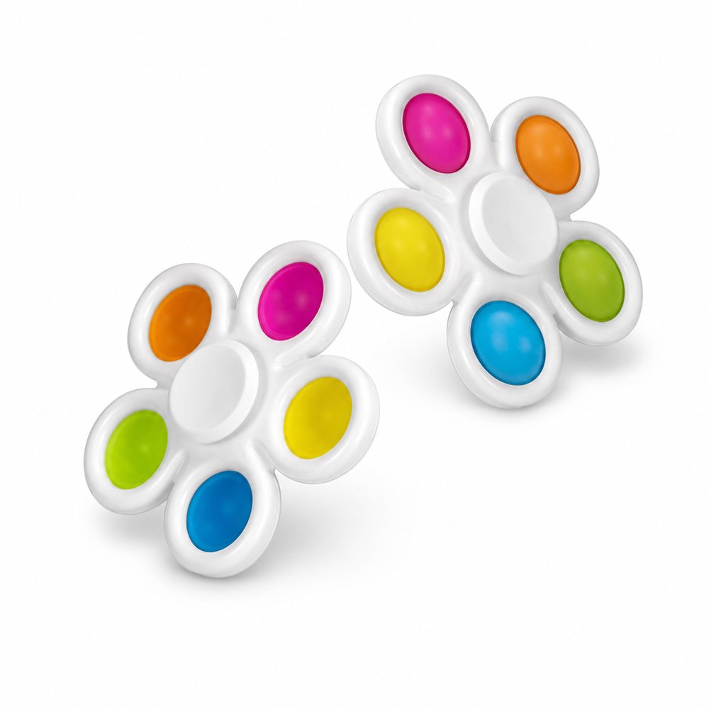 ポップフィジェットスピナー(2-in-1スピナー&ポッパー、シリコン)