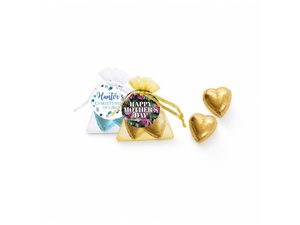 Organza Pouch with Chocolate Hearts & Swing Tag