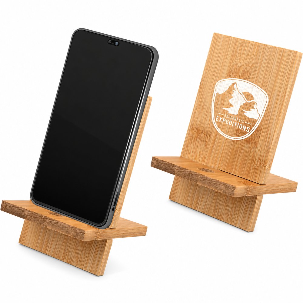アポロ 竹製フォンスタンド 充電ドック付き