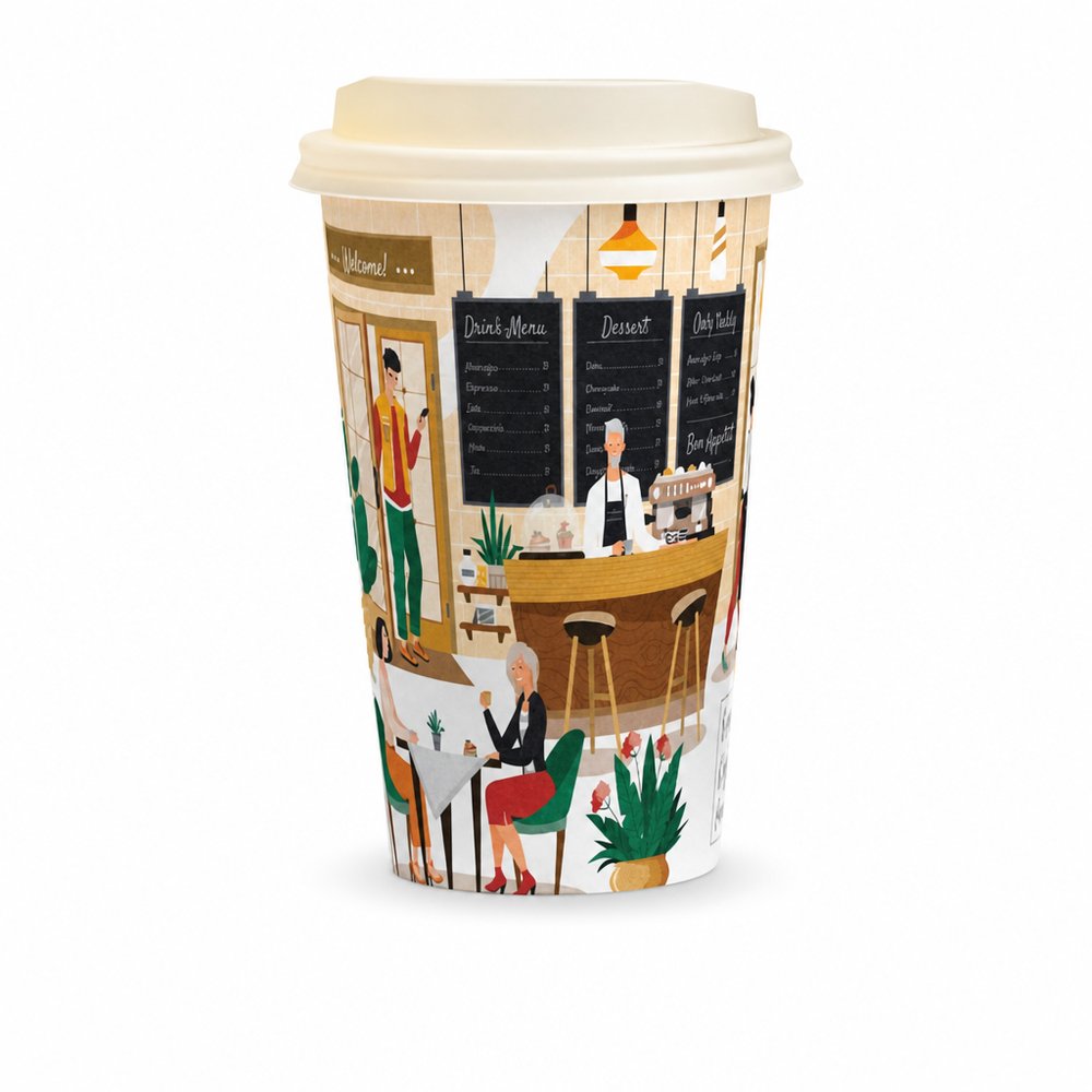 コンポスタブル ペーパーコーヒーカップ 350ml
