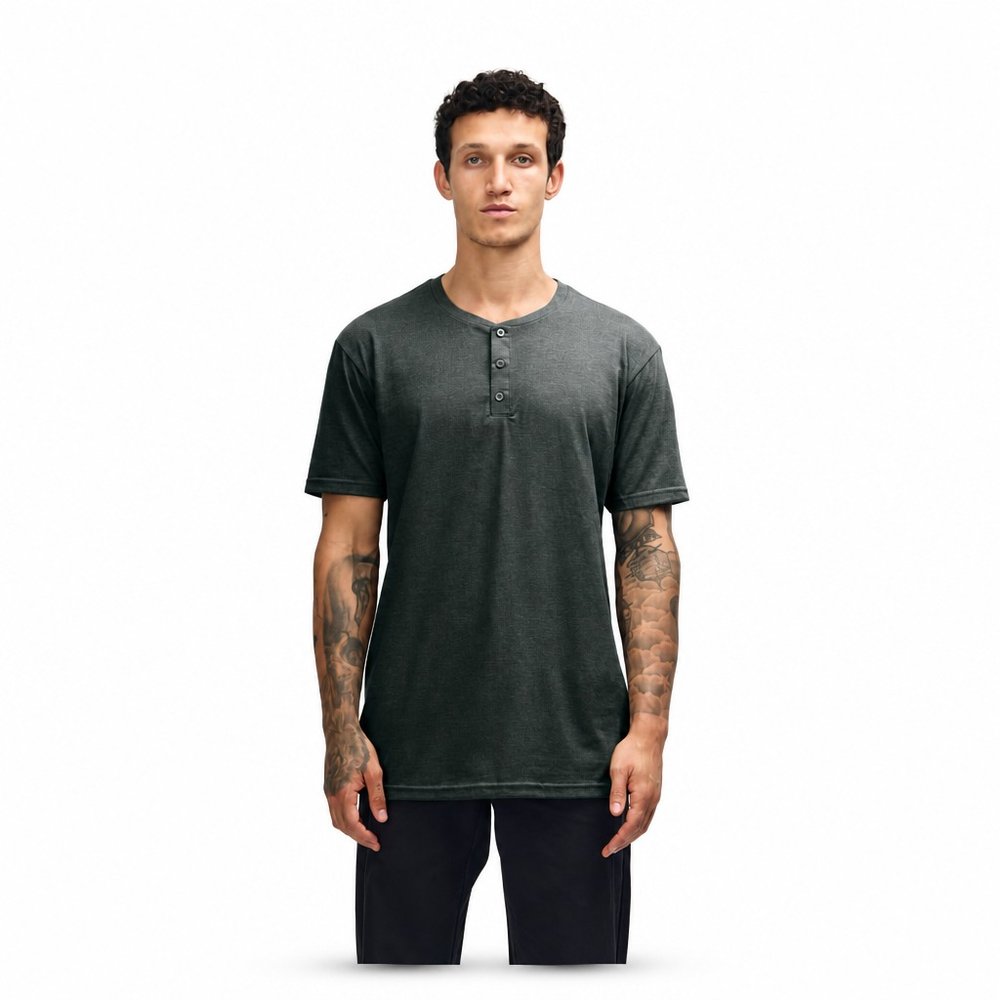 アメリカンアパレル CVC ユニセックス ヘンリー Tシャツ