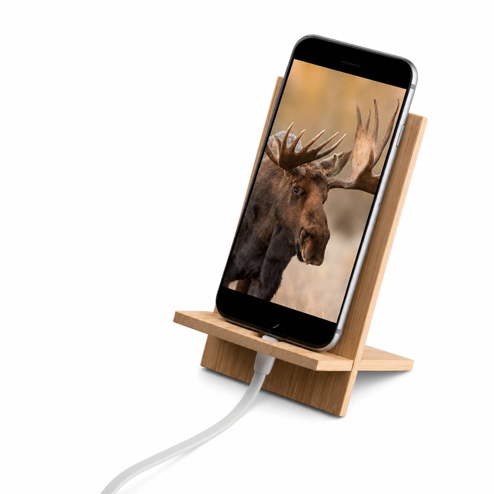 竹製スマートフォンスタンド デスク用