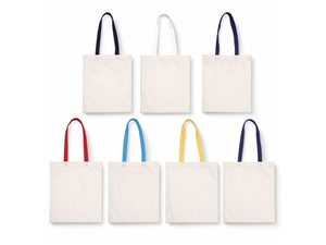 Accent Cotton Tote with Colour-Pop Handles