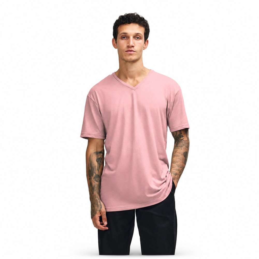 アメリカンアパレル CVC ユニセックス Vネック Tシャツ