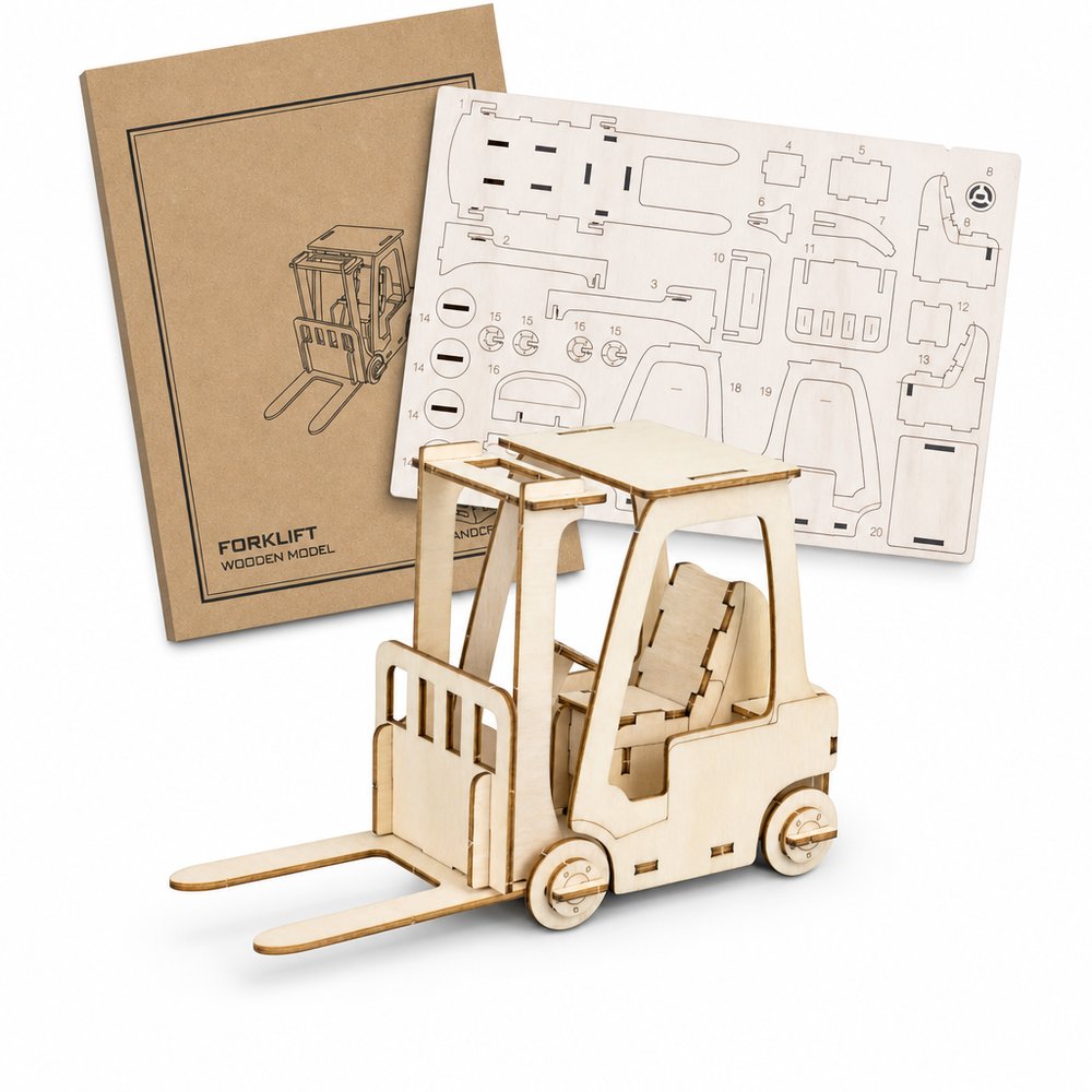 Wooden Forklift Model Kit — Eco Branded Gift