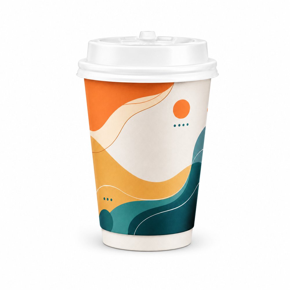 ダブルウォール紙コップ 280ml フルカラー印刷