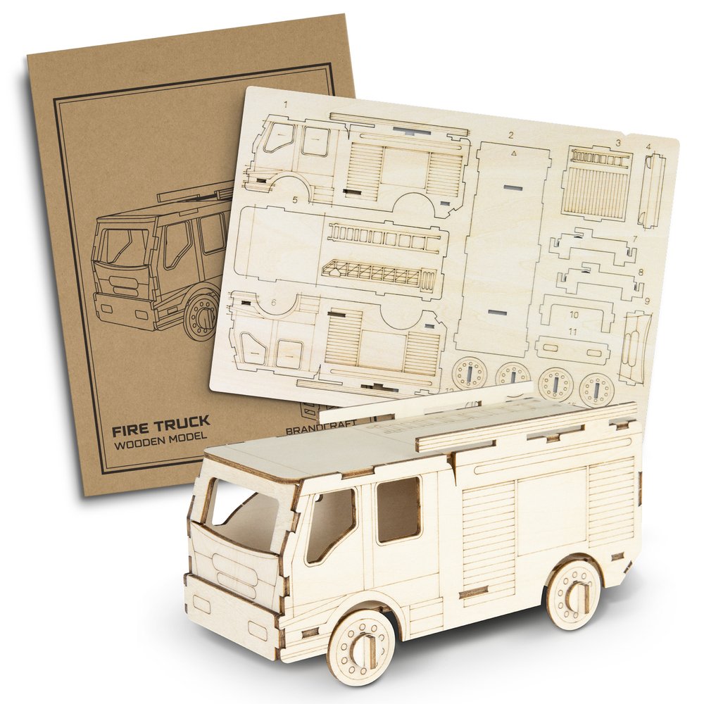 BRANDCRAFT 天然バスウッド製消防車モデル
