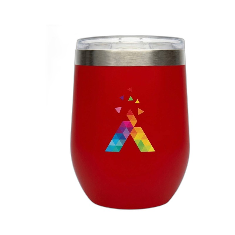 Adobe rainbow logo red wine tumbler produced by Sense2