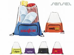 ノベルティ Mesh Top Drawstring Backpacks