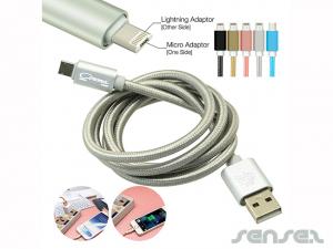 ノベルティ Cables-メタリック充電ユニバーサルUSB