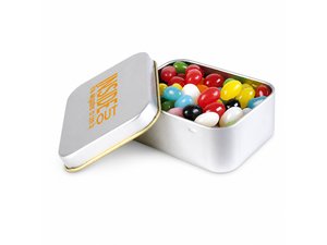 Promotional 各種ミニゼリー豆入り金属缶（50g）
