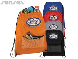 ノベルティ メッシュポケット付きリンカーン巾着Sportspack