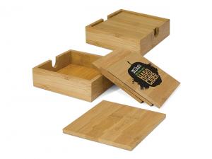 ノベルティ エコハンドクラフト竹コースターセット