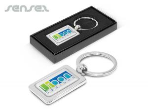 メッキ仕上げの光沢のあるクロム仕上げの長方形メタルキーリング