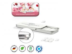 ノベルティ ドーミングラベル付きフラットミントボックス