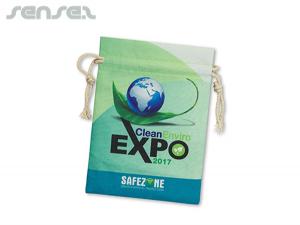 ノベルティ コットンドローストリングギフトバッグ（メッド）