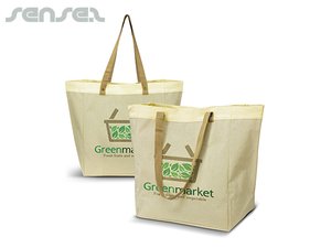 Promotional ガセット付き特大リネントートバッグ