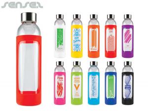 ノベルティ メッカガラスボトルシリコンスリーブ付き（550ml）