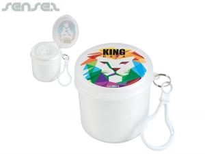 キャニスターで再利用可能なクリアポンチョ