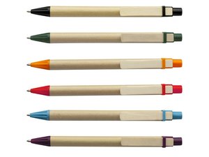 Promotional ボール紙バレルと木製クリップ付きボールペン