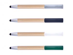 ノベルティ 電話ホルダー付き竹スタイラスペン