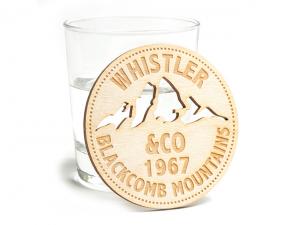 ノベルティ 刻まれた分厚い合板コースター-ラウンド（4mm）