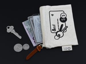 ノベルティ 漂白されていないコットンジッパーポーチ（Med）