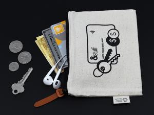 ノベルティ 漂白されていないコットンジッパーポーチ（大）