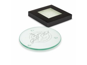 Promotional ラウンドクラリティガラスコースターセット（2個セット）