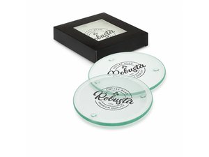 Promotional ラウンドクラリティガラスコースターセット（4個セット）