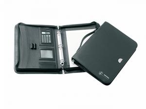 ノベルティ ネイビーレザールックコンペンディウムバッグ