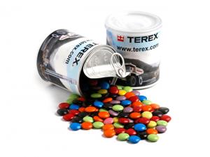 ノベルティ チョコビーンズ入りプル缶（200g）