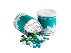 ノベルティ 歯ごたえのある果物で満たされたプル缶