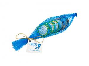 ノベルティ メッシュバッグ入りチョコレートポーカーチップ（x6）