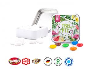 ノベルティ Candy Filled Square Metal Tins (25g)