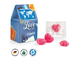 ノベルティ Eco Paper Stand-Up Boxes Filled With Cherry Hearts (20g)