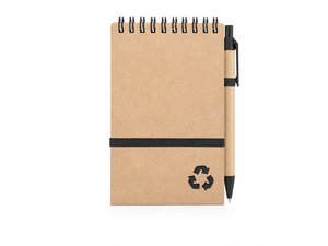 Promotional 伸縮紙とペンが付いた再生紙スパイラル綴じメモ帳（小）