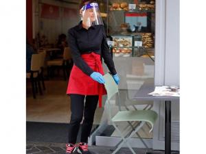 ノベルティ プラスチック製全長フェイスシールド